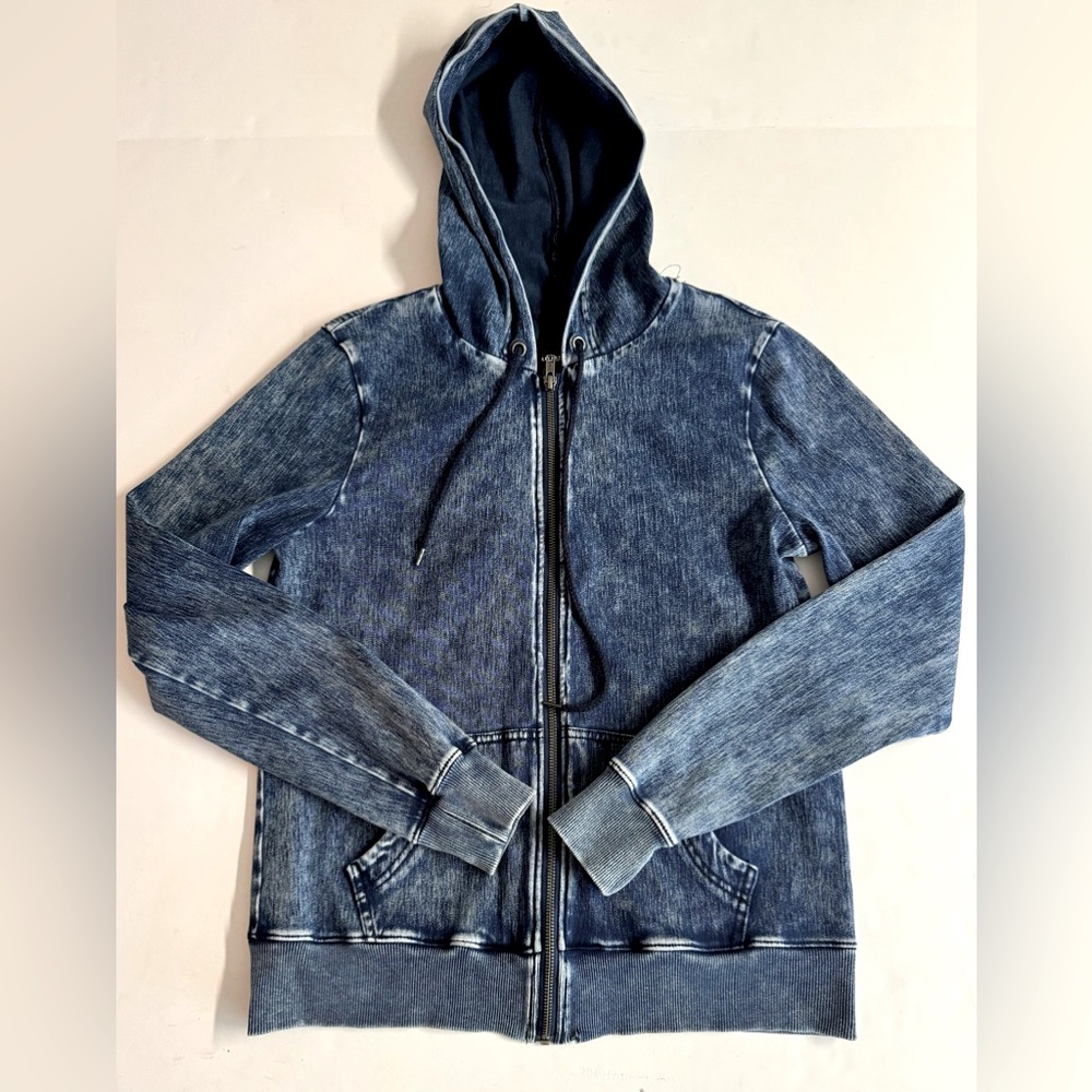 Liverpool - stretchy jean full zip hoodie with 2 pockets.Size M